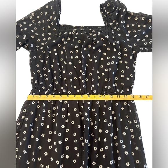 Y.A.S. Clara Midi Ditsy Floral Dress In Black and White Belt Missing Medium ASOS - Picture 9 of 13